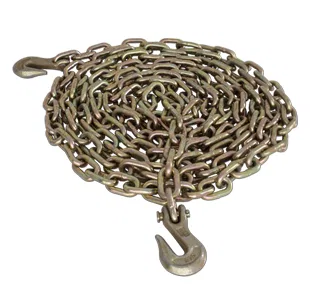 31G7020B1 – PACIFIC CARG Tow Chain, 20 Foot Length Of 5/16 Inch Grade 70 With Grab Hooks